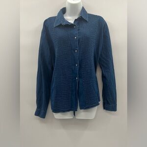 Talbots Denim Blue Button-Up Shirt – Women’s Size Large